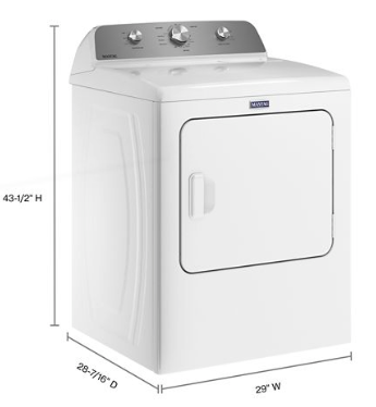 MayTag 7.0 cu. ft. Top Load Electric Wrinkle Prevent Dryer 22133SD202 - MED4500MW - Scratch & Dent (Minor)