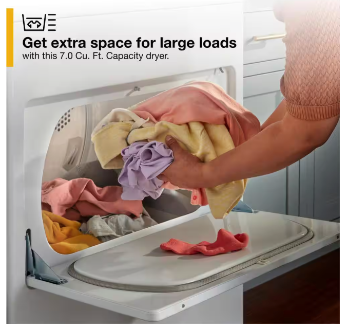 5.2–5.3 Cu. Ft. Whirlpool Top Load Washer in White with Removable Agitator WTW6157PW - Open Box and Whirlpool 7.0 cu. ft. Electric Dryer with Hamper Door WED5010LW - Open Box