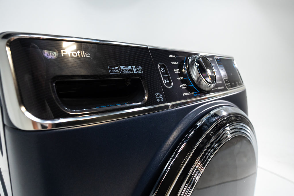 Pictures of GE Profile 5.3 cu. ft. Smart Front Load ENERGY STAR Washer with OdorBlock UltraFresh Vent System and Microban Technology in Sapphire Blue PFW870SPVRS - New in Box - Neu Appliance Outlet - Discount Appliance Outlet in Austin, Tx