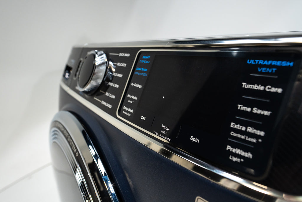 Pictures of GE Profile 5.3 cu. ft. Smart Front Load ENERGY STAR Washer with OdorBlock UltraFresh Vent System and Microban Technology in Sapphire Blue PFW870SPVRS - New in Box - Neu Appliance Outlet - Discount Appliance Outlet in Austin, Tx