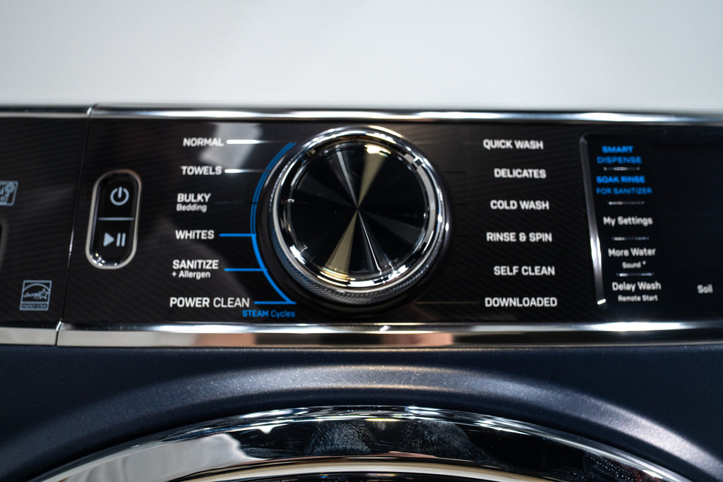 Pictures of GE Profile 5.3 cu. ft. Smart Front Load ENERGY STAR Washer with OdorBlock UltraFresh Vent System and Microban Technology in Sapphire Blue PFW870SPVRS - New in Box - Neu Appliance Outlet - Discount Appliance Outlet in Austin, Tx