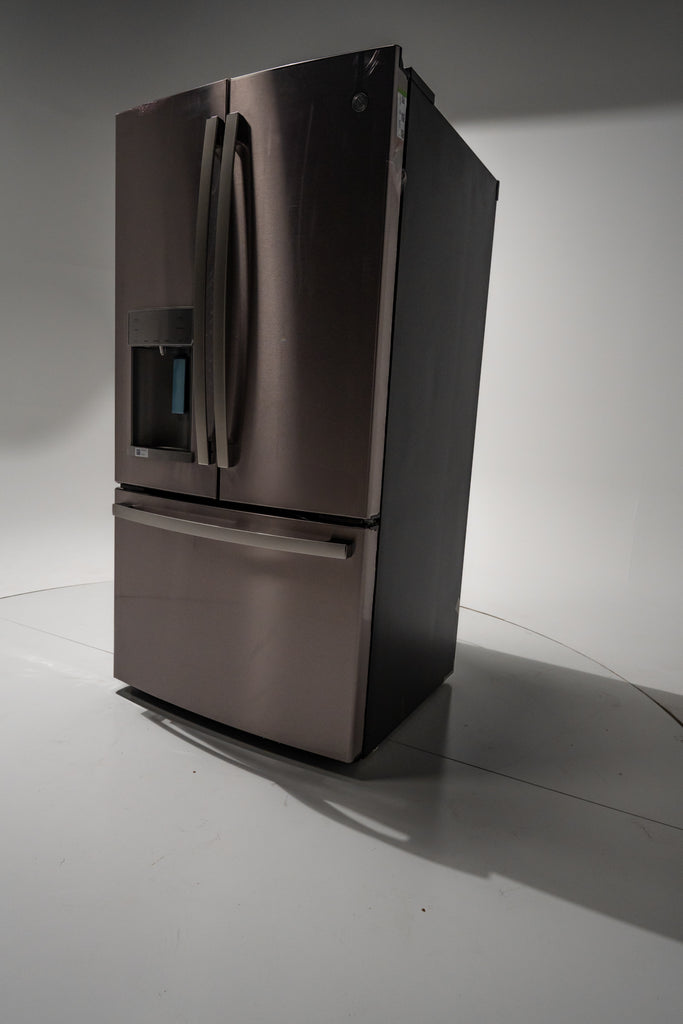 Pictures of GE Energy Star 3 Door French Door 27.7 Cu. Ft. Refrigerator with TwinChill Evaporators in Fingerprint Resistant Stainless Steel GFE28GYNFS - New in Box - Neu Appliance Outlet - Discount Appliance Outlet in Austin, Tx
