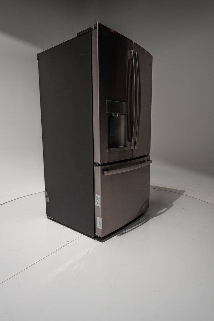 Pictures of GE Energy Star 3 Door French Door 27.7 Cu. Ft. Refrigerator with TwinChill Evaporators in Fingerprint Resistant Stainless Steel GFE28GYNFS - New in Box - Neu Appliance Outlet - Discount Appliance Outlet in Austin, Tx