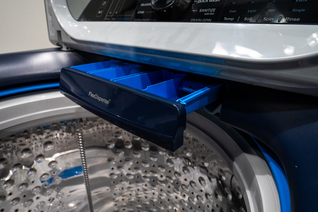 Pictures of GE Profile™ ENERGY STAR® 5.4 cu. ft. Capacity Washer with Smarter Wash Technology and Adaptive SmartDispense GE9871 - PTW800BPWRS - New in Box - Neu Appliance Outlet - Discount Appliance Outlet in Austin, Tx