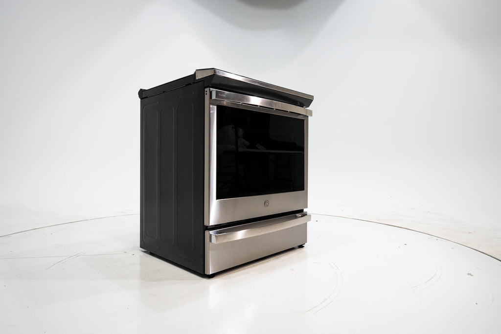 Pictures of GE Profile™ Fingerprint Resistant Stainless 30" Smart Slide-In Front-Control Induction and Convection Range with No Preheat Air Fry PHS930YPFS - New in Box - Neu Appliance Outlet - Discount Appliance Outlet in Austin, Tx