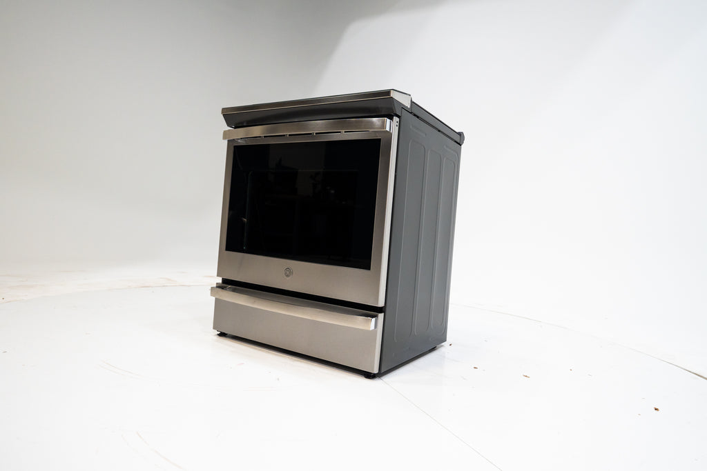 Pictures of GE Profile™ Fingerprint Resistant Stainless 30" Smart Slide-In Front-Control Induction and Convection Range with No Preheat Air Fry PHS930YPFS - New in Box - Neu Appliance Outlet - Discount Appliance Outlet in Austin, Tx