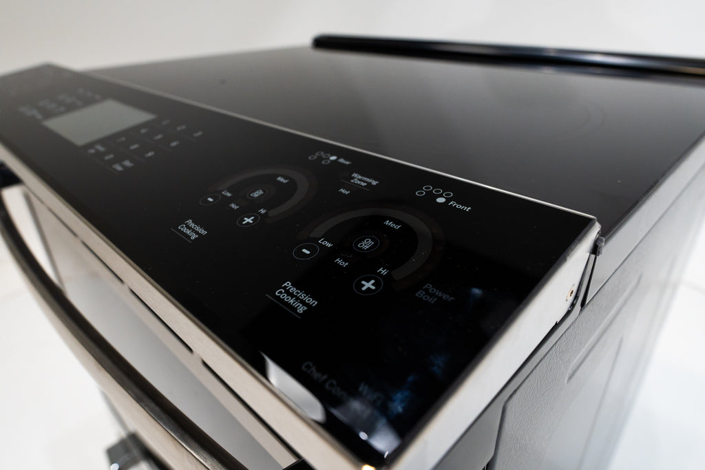 Pictures of GE Profile™ Fingerprint Resistant Stainless 30" Smart Slide-In Front-Control Induction and Convection Range with No Preheat Air Fry PHS930YPFS - New in Box - Neu Appliance Outlet - Discount Appliance Outlet in Austin, Tx