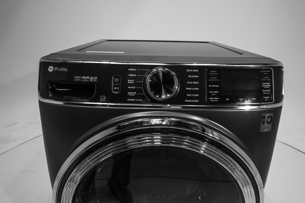 Pictures of GE Profile™ 5.5 cu. ft. Capacity Smart Front Load ENERGY STAR® Steam Washer with UltraFresh Vent System+ and Smart Wash & Smart Rinse PFW955SPWGN - New in Box - Neu Appliance Outlet - Discount Appliance Outlet in Austin, Tx