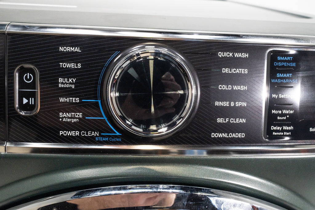 Pictures of GE Profile™ 5.5 cu. ft. Capacity Smart Front Load ENERGY STAR® Steam Washer with UltraFresh Vent System+ and Smart Wash & Smart Rinse PFW955SPWGN - New in Box - Neu Appliance Outlet - Discount Appliance Outlet in Austin, Tx