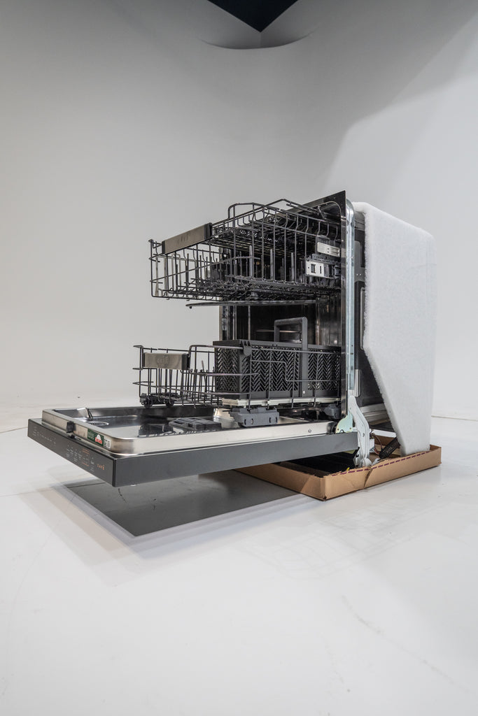 GE CDT858P3VD1 Dishwasher with open door on a white background