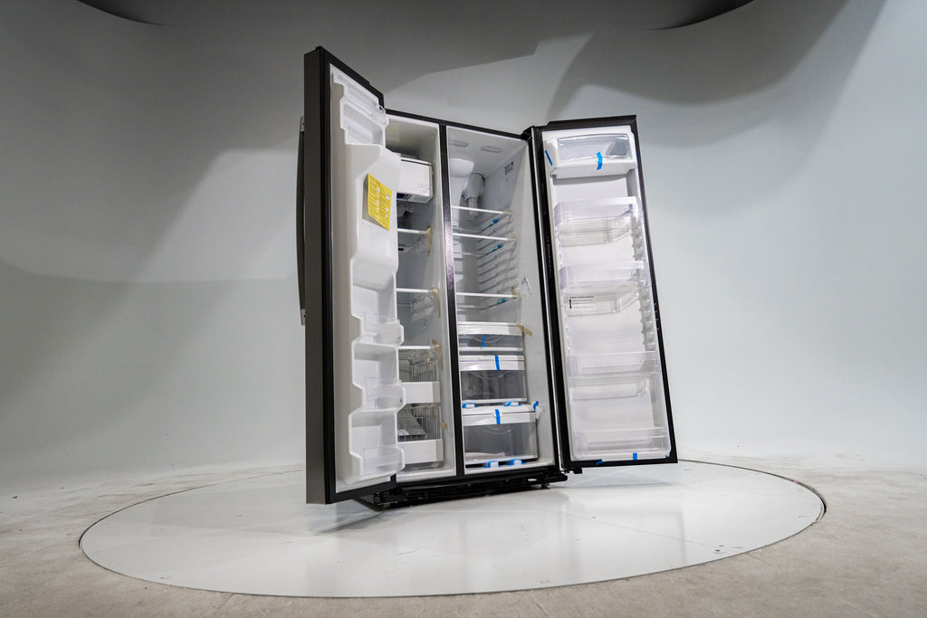 Pictures of GE 21.8 Cu. Ft. Counter-Depth Fingerprint Resistant Side-By-Side Refrigerator GZS221YN - New in Box - Neu Appliance Outlet - Discount Appliance Outlet in Austin, Tx