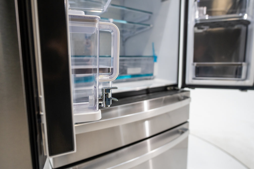 Pictures of GE Profile™ ENERGY STAR® 29 Cu. Ft. Smart Fingerprint Resistant 4-Door French-Door Refrigerator with Door In Door PGD29BYTFS - New in Box - Neu Appliance Outlet - Discount Appliance Outlet in Austin, Tx
