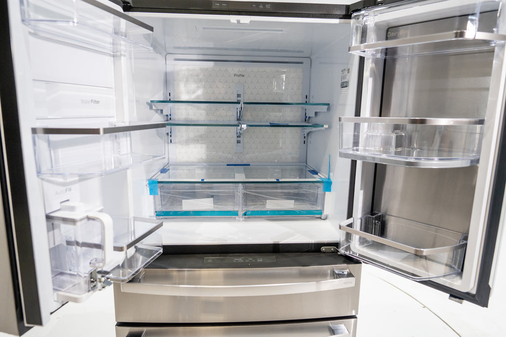 Pictures of GE Profile™ ENERGY STAR® 29 Cu. Ft. Smart Fingerprint Resistant 4-Door French-Door Refrigerator with Door In Door PGD29BYTFS - New in Box - Neu Appliance Outlet - Discount Appliance Outlet in Austin, Tx
