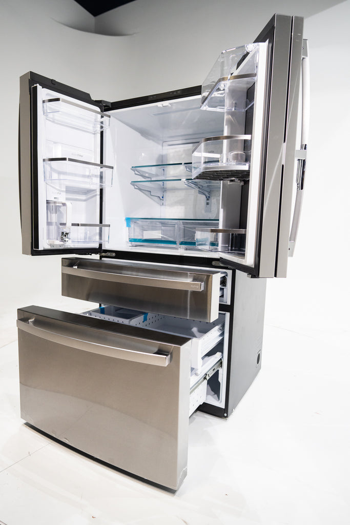 Pictures of GE Profile™ ENERGY STAR® 29 Cu. Ft. Smart Fingerprint Resistant 4-Door French-Door Refrigerator with Door In Door PGD29BYTFS - New in Box - Neu Appliance Outlet - Discount Appliance Outlet in Austin, Tx