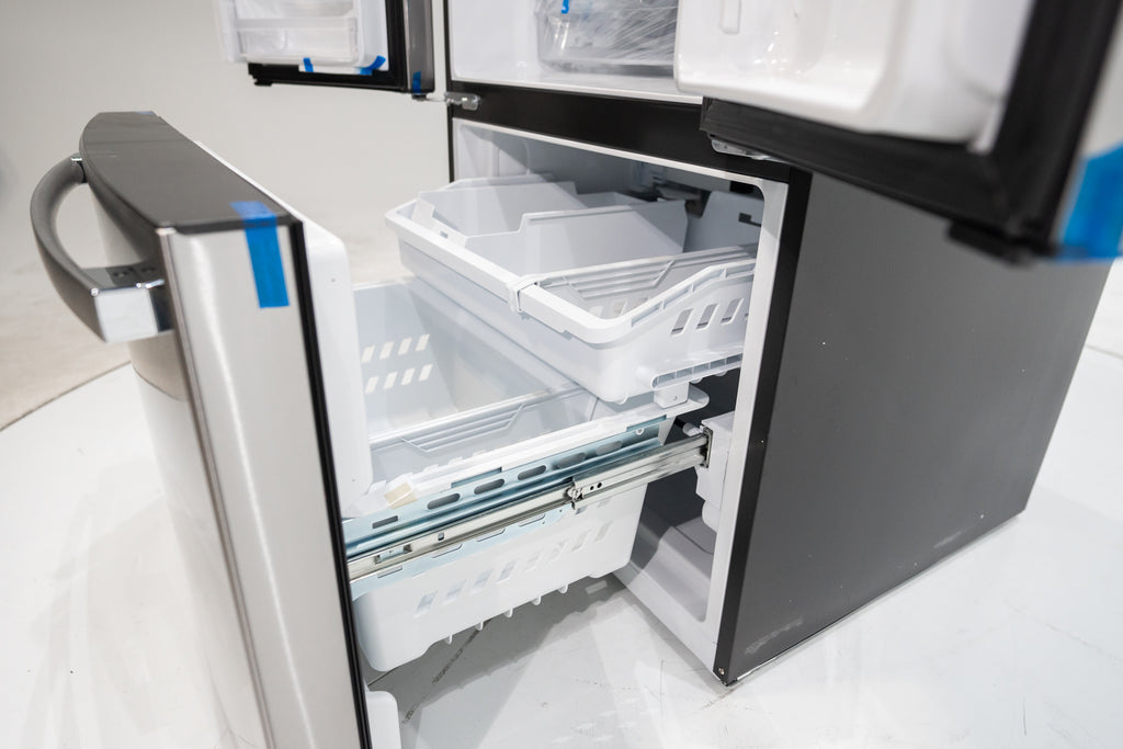 Pictures of GE 33" Wide Stainless Steel ENERGY STAR 24.7 Cu. Ft. French-Door Refrigerator with Ice Maker and Water Dispenser GNE25JYKFS - New in Box - Neu Appliance Outlet - Discount Appliance Outlet in Austin, Tx