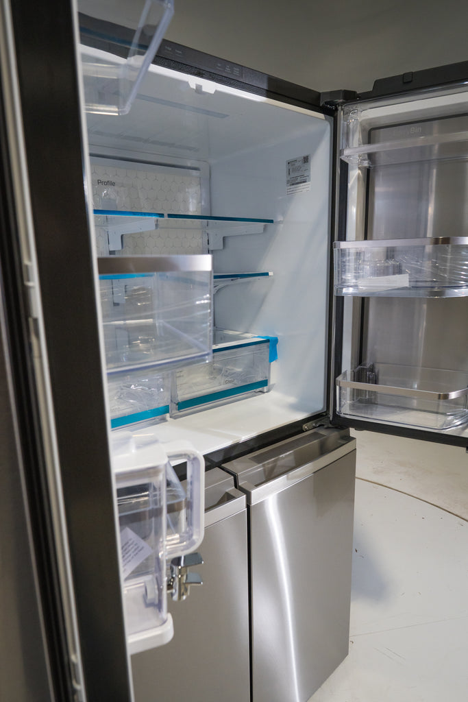 Pictures of GE Profile ENERGY STAR® 22.9 Cu. Ft. Counter-Depth Quad-Door Refrigerator with Dual-Dispense AutoFill Pitcher and Door in Door PHD23BYWFS - New in Box - Neu Appliance Outlet - Discount Appliance Outlet in Austin, Tx