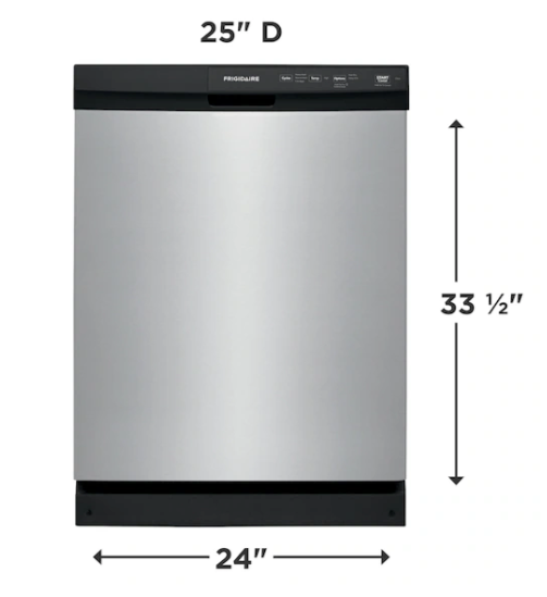 Frigidaire 24 in. 55 dBA Front Control Built-In Tall Tub Dishwasher in Stainless Steel with 3-Cycle FFCD2413US - Scratch & Dent (Minor)