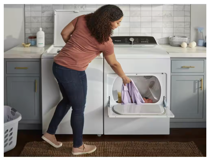 Whirlpool 7.0 cu. ft. Electric Dryer with Hamper Door 22442606 - WED5010LW - Scratch & Dent (Minor)