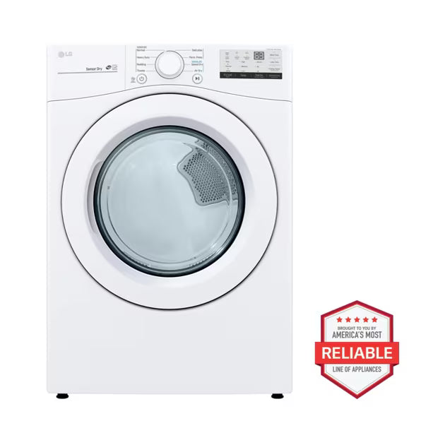 LG 7.4 cu. ft. ENERGY STAR Electric Vented Dryer with Sensor Dry and SmartThinQ Technology 22231SD284 - DLE3400W - Scratch & Dent (Minor)