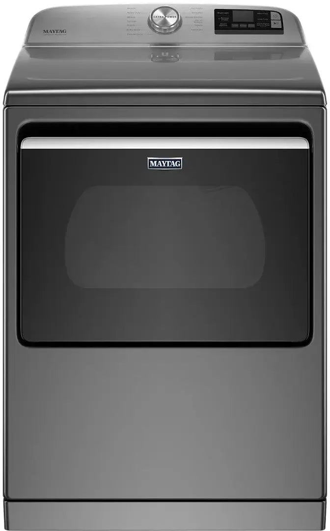 Maytag 5.3 cu. ft. Top Load Washer in Classic Silver with Impeller and Extra Power Option MTW6200RR - Scratch & Dent (Moderate) and Maytag 7.4 Cu. Ft. Metallic Slate Electric Dryer with Extra Power 16243 - MED7230HC - Scratch & Dent (Minor)
