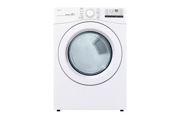 LG 7.4 cu. ft. ENERGY STAR Electric Vented Dryer with Sensor Dry and SmartThinQ Technology 22231SD284 - DLE3400W - Scratch & Dent (Minor)