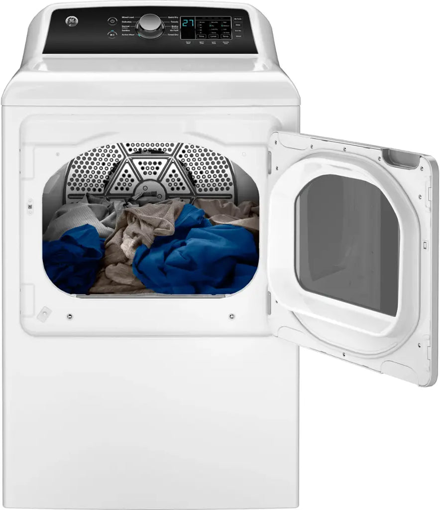 GE 4.5 cu. ft. Capacity Washer with Water Level Control GTW585BSVWS - New in Box and GE Electric 7.4 Cu. Ft. Front Load Dryer with Sensor Dry in White GTD58EBSVWS - Open Box