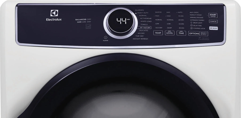 Pictures of Electrolux 4.5 Cu. Ft. Front Load Perfect Steam™ Washer with LuxCare® Plus Wash ELFW7626BW - Scratch & Dent (Minor) and Electrolux&nbsp;8.0 Cu. Ft. Front Load Perfect Steam™ Gas Dryer with LuxCare® Dry ELFG7626BW - Scratch & Dent (Minor) - Neu Appliance Outlet - Discount Appliance Outlet in Austin, Tx
