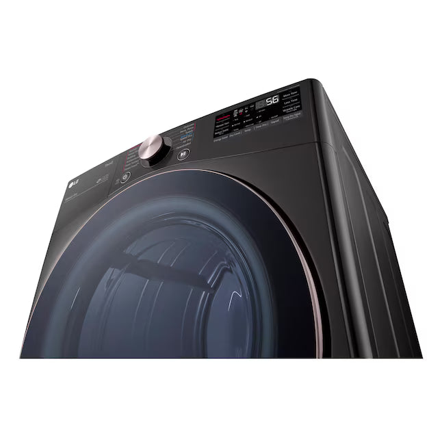 LG Black Steel Smart Wi-Fi Enabled Front Load Electric 7.4 Cu. Ft. Dryer with TurboSteam and Built-In Intelligence 22231SD295 - DLEX4000B - Scratch & Dent (Minor)