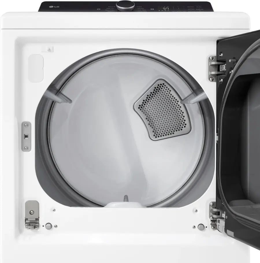 LG 5.5 cu. ft. Mega Capacity Top Load Washer with Impeller in Alpine White WT8400CW - New in Box and LG Energy Star Certified 7.3 cu. ft. Ultra Large Capacity Rear Control Electric Dryer with LG EasyLoad™ Door and AI Sensing DLE8400WE - New in Box