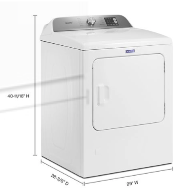 Maytag 7.0 cu. ft Top Load Gas Dryer with Moisture Sensing 30133SD145 - MGD6200KW - Scratch and Dent (Minor)