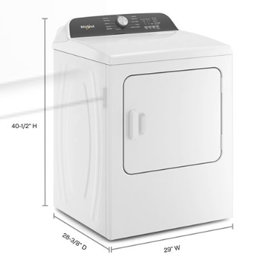Whirlpool Top Load 4.7 Cu. Ft. Washer in White with 2-in-1 Removable Agitator WTW5057LW - Scratch & Dent - Minor and Whirlpool 7.0 cu. ft. Electric Dryer with Hamper Door 16247 - WED5010LW - Open Box