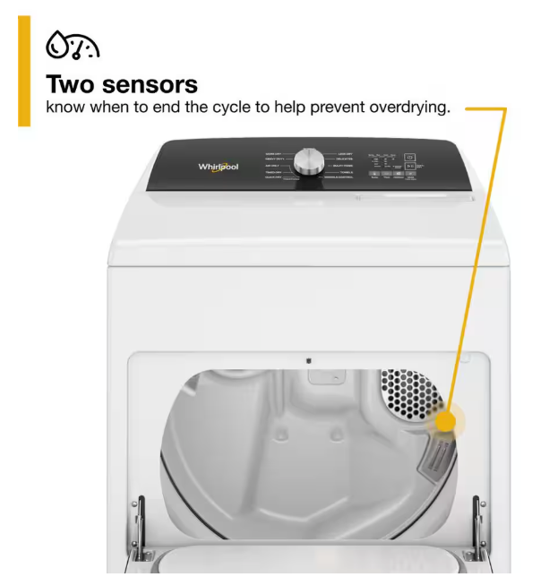 Whirlpool 7.0 cu. ft. Electric Dryer with Hamper Door 22442606 - WED5010LW - Scratch & Dent (Minor)