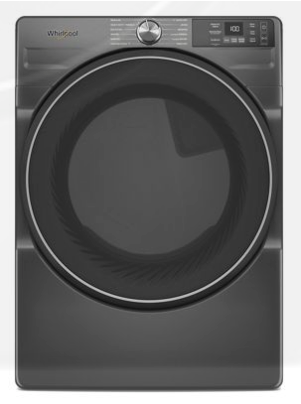 Pictures of Whirlpool 4.5 cu. ft. Smart Front Load ENERGY STAR® Washer with FreshFlow™ Vent System WFW5720RU - Scratch & Dent (Minor) and Whirlpool 7.4 cu. ft. Vented Front Load Electric Dryer in Volcano Black with Wrinkle Shield Option WED5720RU - Open Box - Neu Appliance Outlet - Discount Appliance Outlet in Austin, Tx