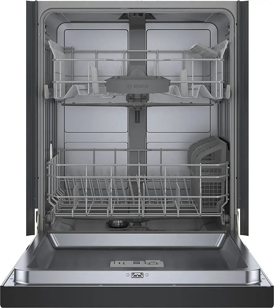 Bosch 100 Series 24" Front Control Smart Built-In Hybrid Stainless Steel Tub Dishwasher with 50dBA in Black SHE3AEM6N - Open Box