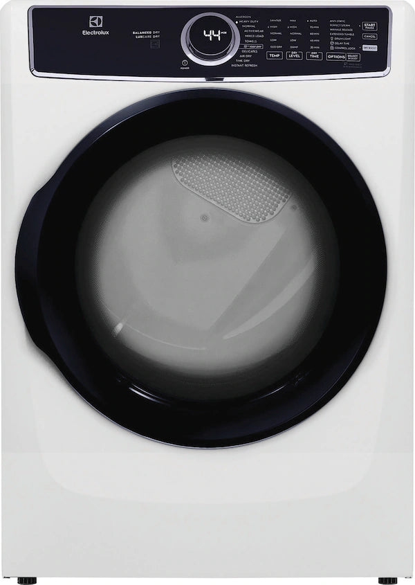 Electrolux 4.5 Cu.Ft. Stackable Front Load Washer with Steam and SmartBoost Wash System ELFW7637AW - Open Box and Electrolux 8.0 Cu. Ft. Front Load Perfect Steam™ Electric Dryer with Balanced Dry™ and Instant Refresh ELFE7626BW - Scratch & Dent (Minor)