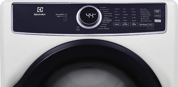 Electrolux 4.5 Cu.Ft. Stackable Front Load Washer with Steam and SmartBoost Wash System ELFW7637AW - Open Box and Electrolux 8.0 Cu. Ft. Front Load Perfect Steam™ Electric Dryer with Balanced Dry™ and Instant Refresh ELFE7626BW - Scratch & Dent (Minor)