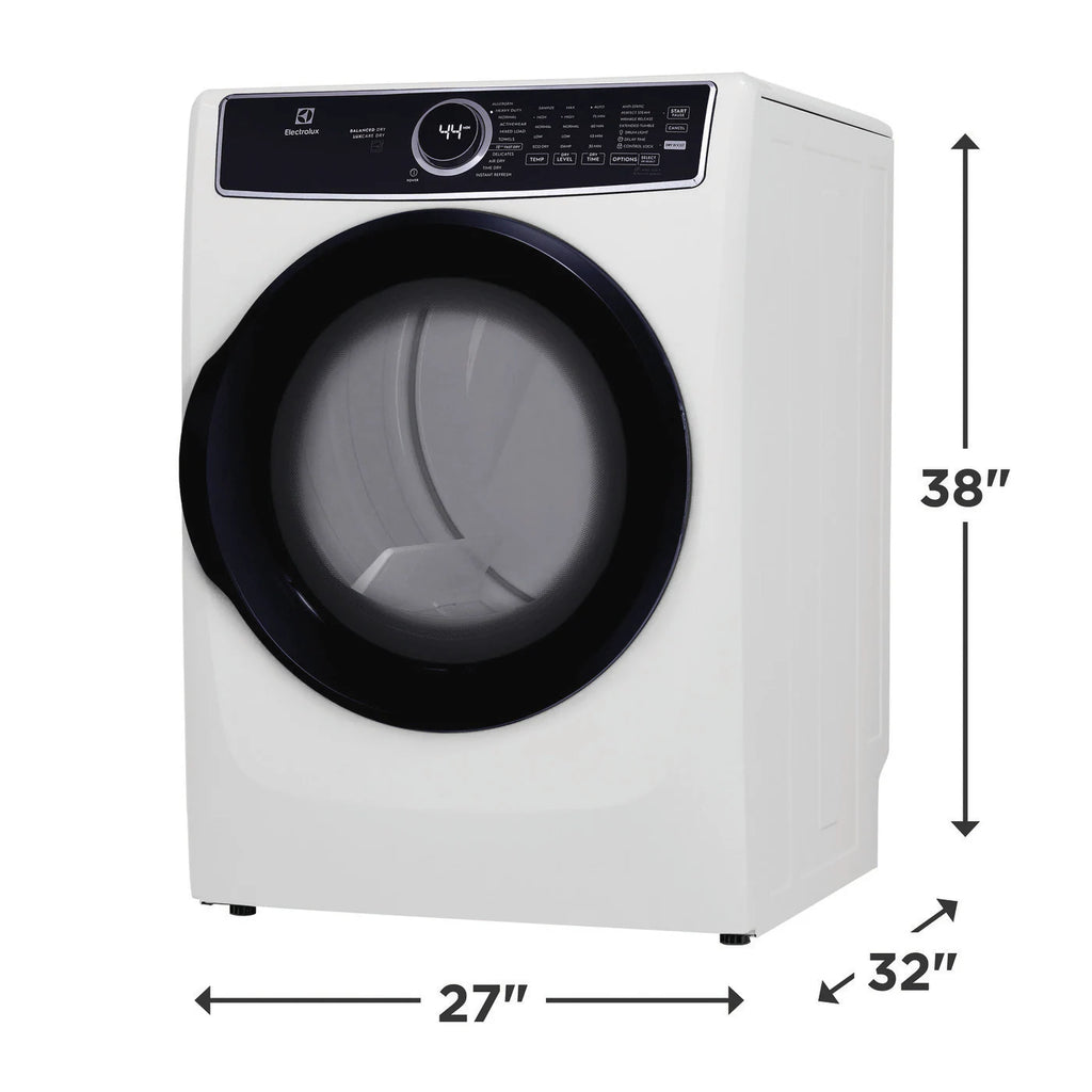 Electrolux 8.0 Cu. Ft. Front Load Perfect Steam™ Gas Dryer with LuxCare® Dry and Instant Refresh ELFG7626BW - Scratch & Dent (Minor)