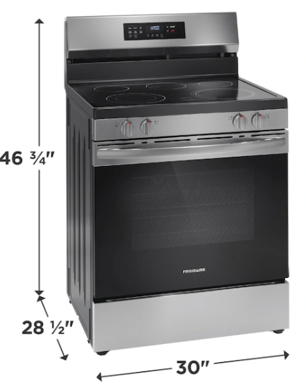 Frigidaire Electric Range with Five Cooktop Element, Air Fry and Self Cleaning 22142774 - FCRE3083AS - Open Box