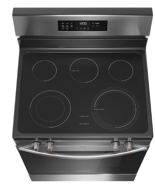 Frigidaire Electric Range with Five Cooktop Element, Air Fry and Self Cleaning 22142774 - FCRE3083AS - Open Box
