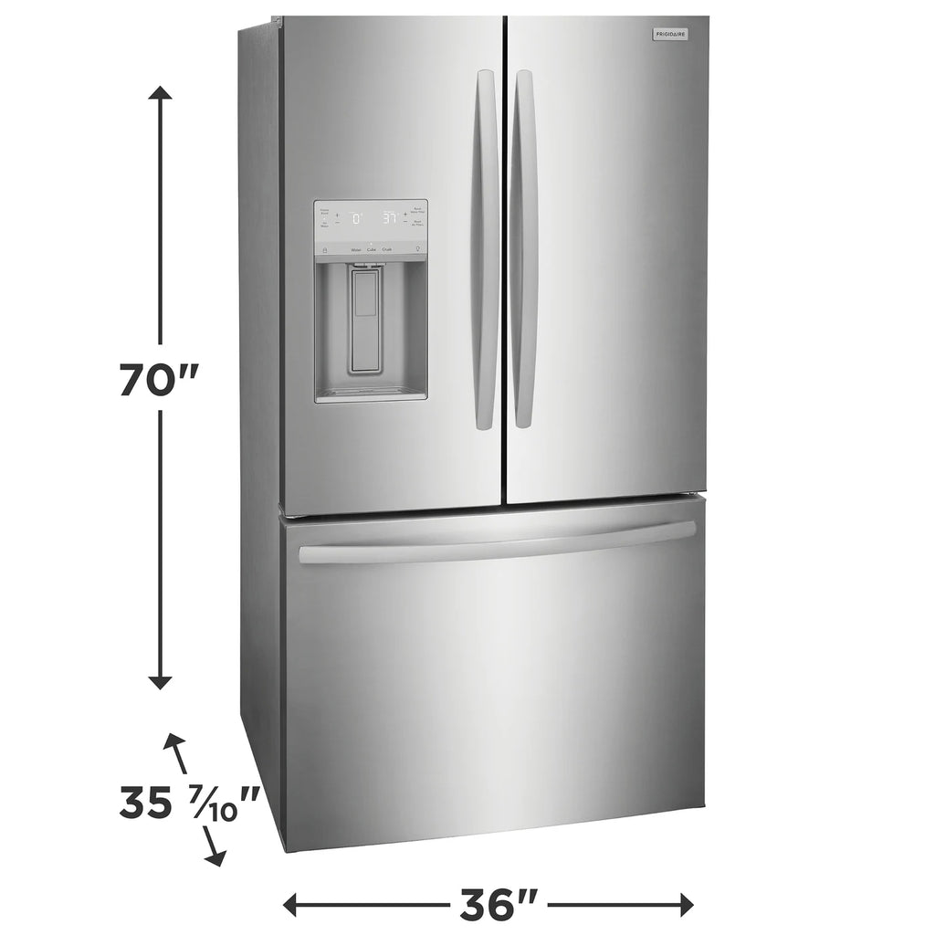 Frigidaire 28 Cu. Ft. Standard-Depth French Door Refrigerator in Stainless Steel FRFS2823AF - Scratch & Dent (Moderate)