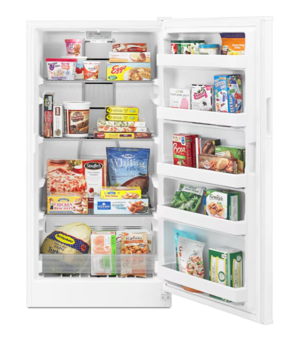 Pictures of Whirlpool 16 cu. ft. Upright Freezer with LED Lighting WZF34X16DW - Scratch & Dent (Minor) - Neu Appliance Outlet - Discount Appliance Outlet in Austin, Tx