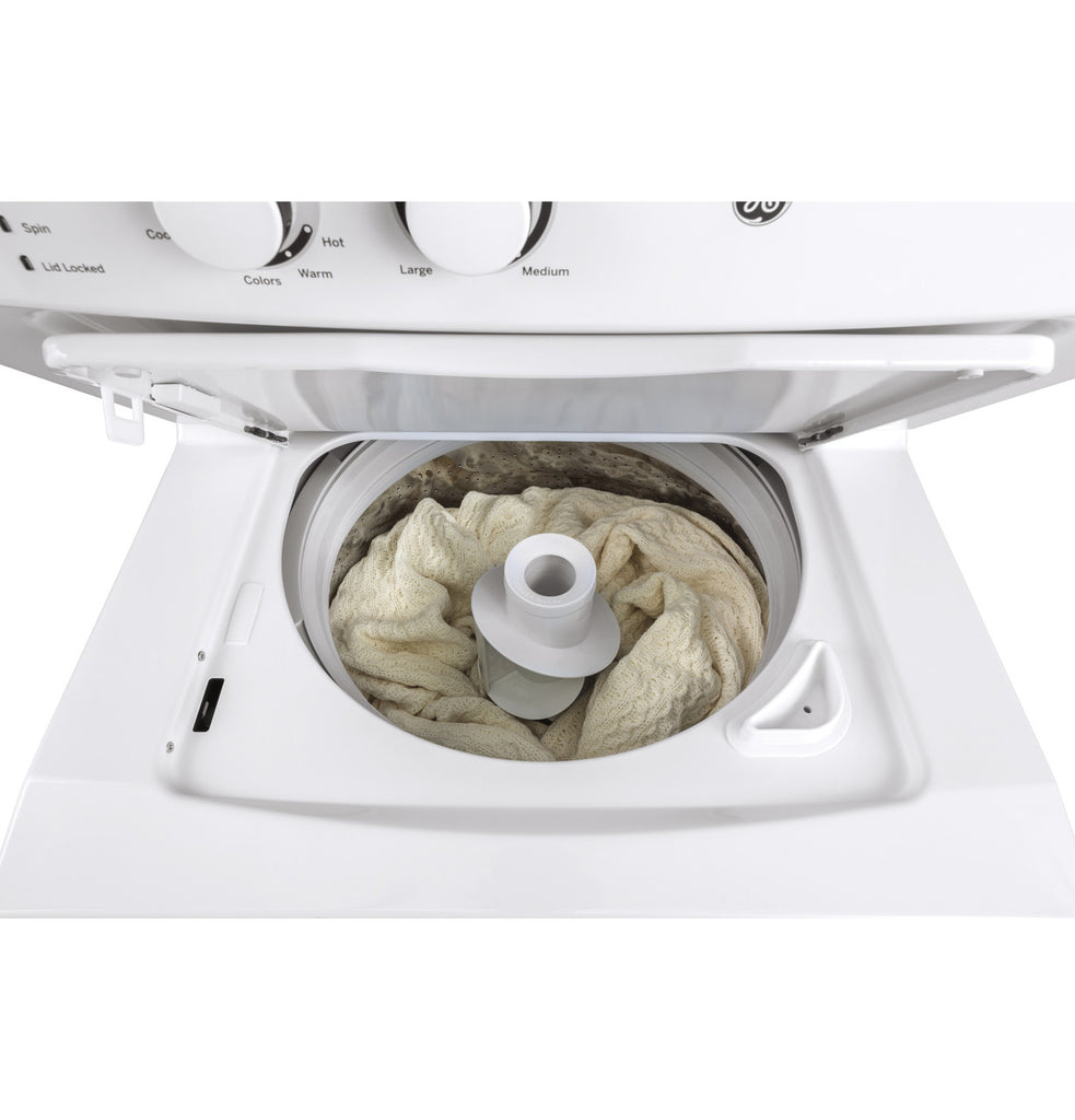Pictures of GE Unitized Spacemaker® 3.8 cu. ft. Capacity Washer with Stainless Steel Basket and 5.9 cu. ft. Capacity Electric Dryer GUD27ESSMWW - Open Box - Neu Appliance Outlet - Discount Appliance Outlet in Austin, Tx