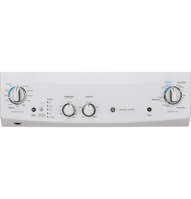 Pictures of GE Unitized Spacemaker® 3.8 cu. ft. Capacity Washer with Stainless Steel Basket and 5.9 cu. ft. Capacity Electric Dryer GUD27ESSMWW - Open Box - Neu Appliance Outlet - Discount Appliance Outlet in Austin, Tx