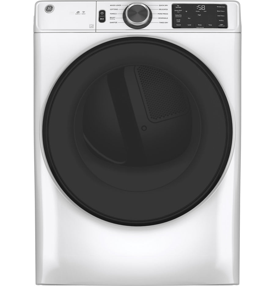 GE ENERGY STAR 7.8 cu. ft. Smart Frontload Electric Dryer with Sensor Dry 22131SD85 - GFD55ESSNWW - Scratch & Dent (Minor)