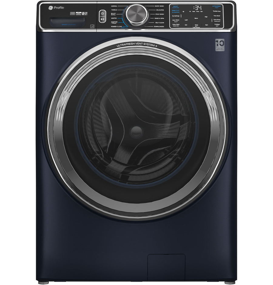 GE Profile 5.3 cu. ft. Smart Front Load ENERGY STAR Washer with OdorBlock UltraFresh Vent System and Microban Technology in Sapphire Blue 31133SD169 - PFW870SPVRS - Scratch & Dent (Moderate)