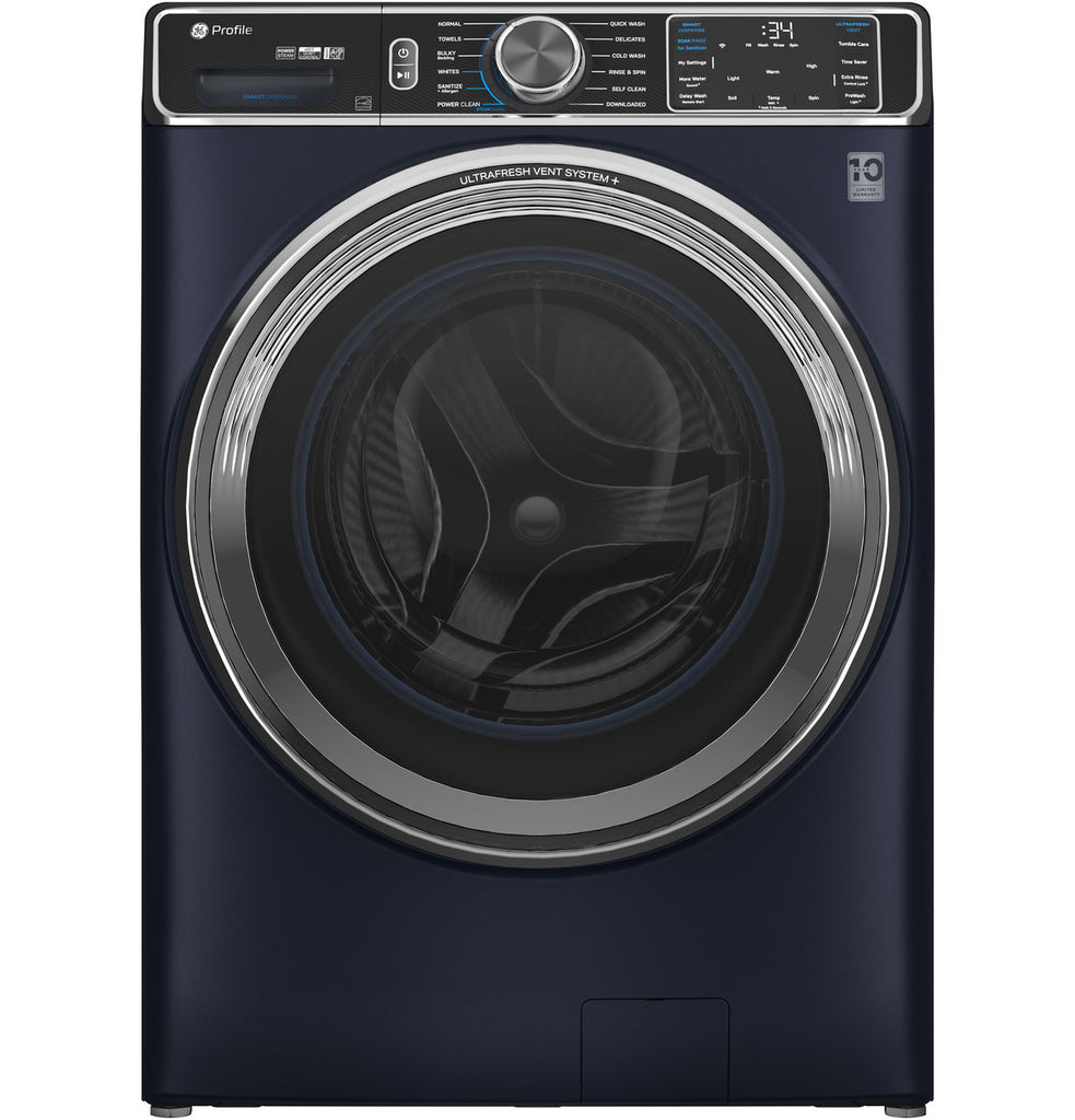 Pictures of GE Profile 5.3 cu. ft. Smart Front Load ENERGY STAR Washer with OdorBlock UltraFresh Vent System and Microban Technology in Sapphire Blue PFW870SPVRS - New in Box - Neu Appliance Outlet - Discount Appliance Outlet in Austin, Tx