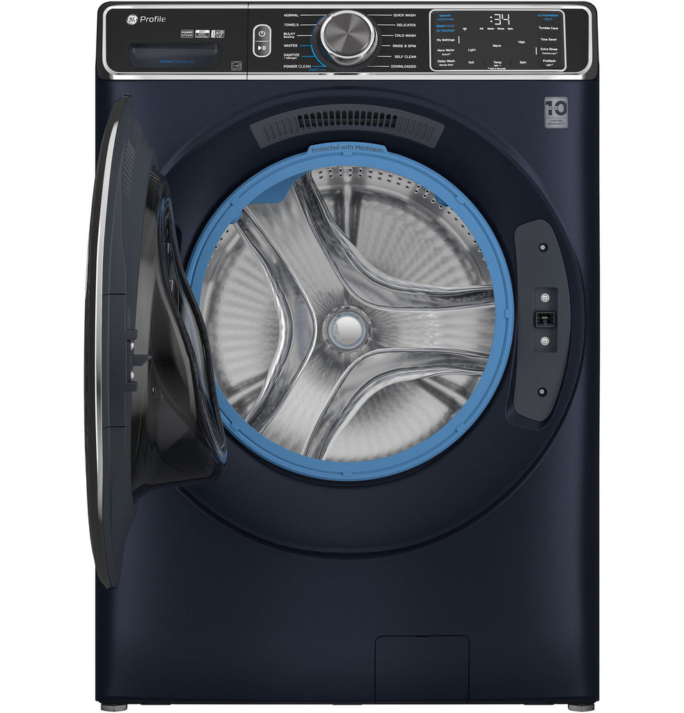 Pictures of GE Profile 5.3 cu. ft. Smart Front Load ENERGY STAR Washer with OdorBlock UltraFresh Vent System and Microban Technology in Sapphire Blue PFW870SPVRS - New in Box - Neu Appliance Outlet - Discount Appliance Outlet in Austin, Tx