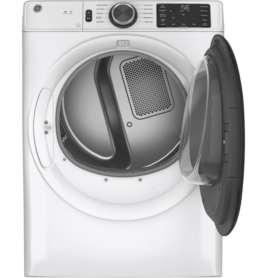 GE ENERGY STAR 7.8 cu. ft. Smart Frontload Electric Dryer with Sensor Dry 22131SD85 - GFD55ESSNWW - Scratch & Dent (Minor)