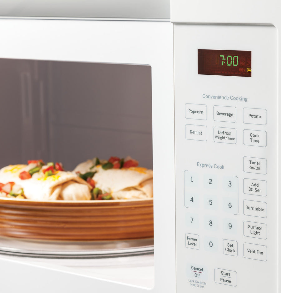 GE 1.6 cu. ft. Over the Range Microwave in White with 13.5 inch Defrost Options 25133SD532 - JVM3160DFWW - Open Box