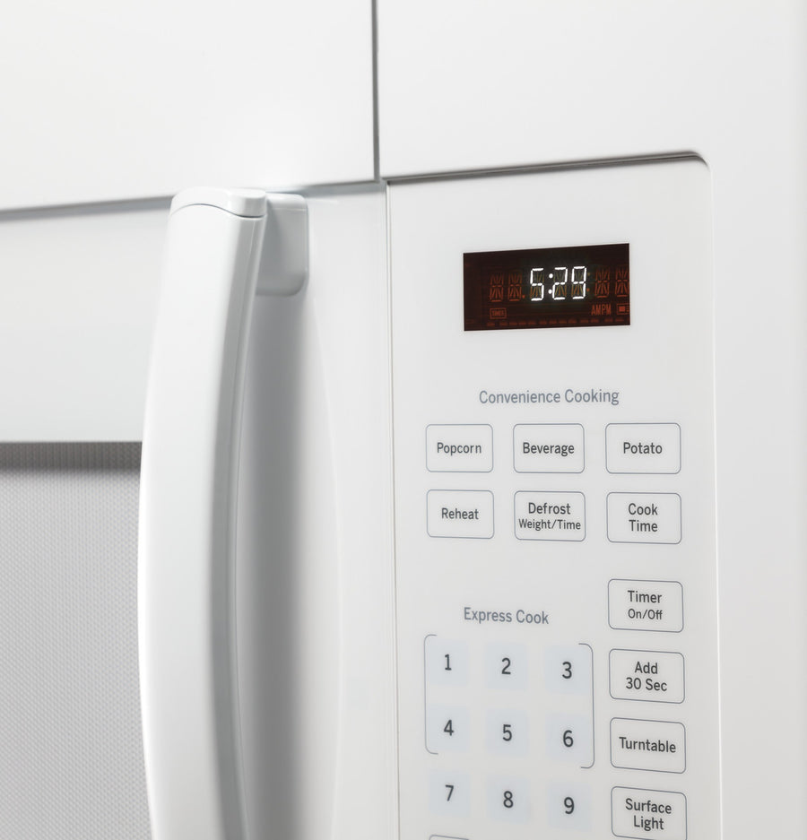 GE 1.6 cu. ft. Over the Range Microwave in White with 13.5 inch Defrost Options 25133SD532 - JVM3160DFWW - Open Box